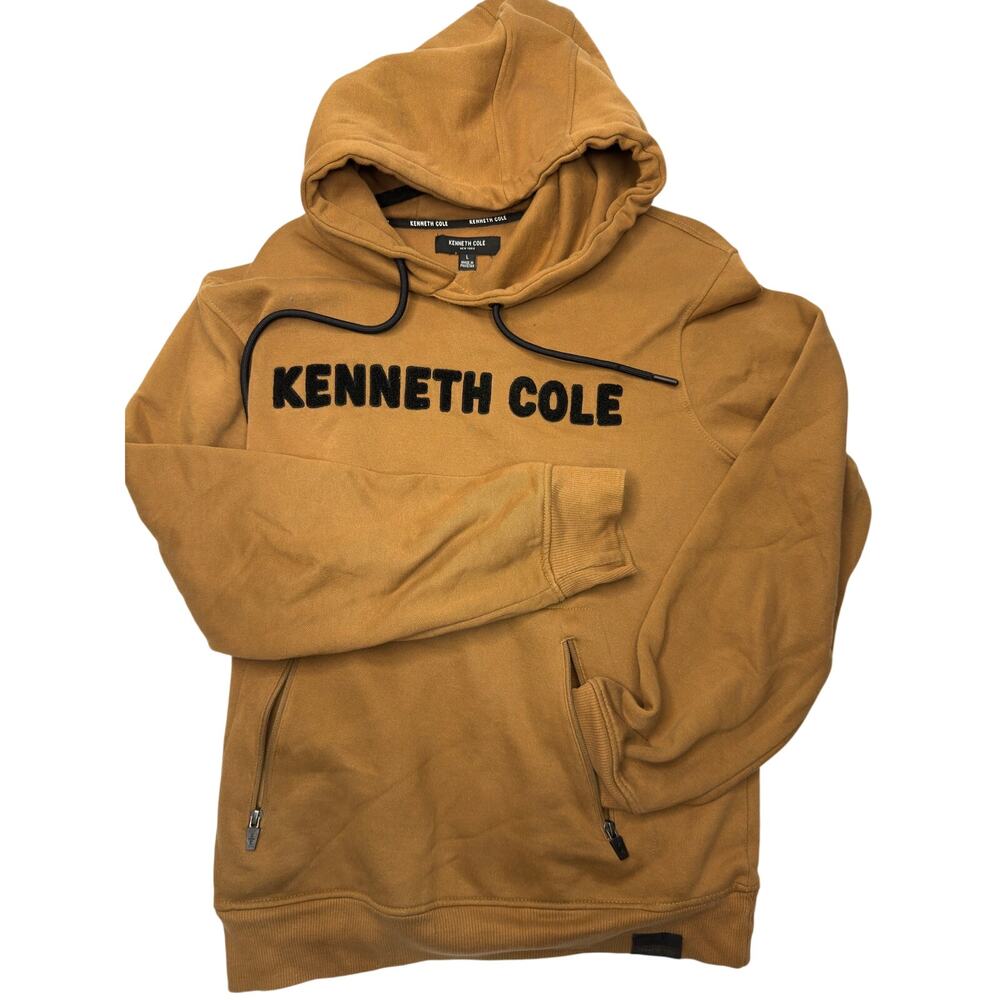Kenneth Cole Mens Tan Pullover Hoodie Sweatshirt Casual Neutral